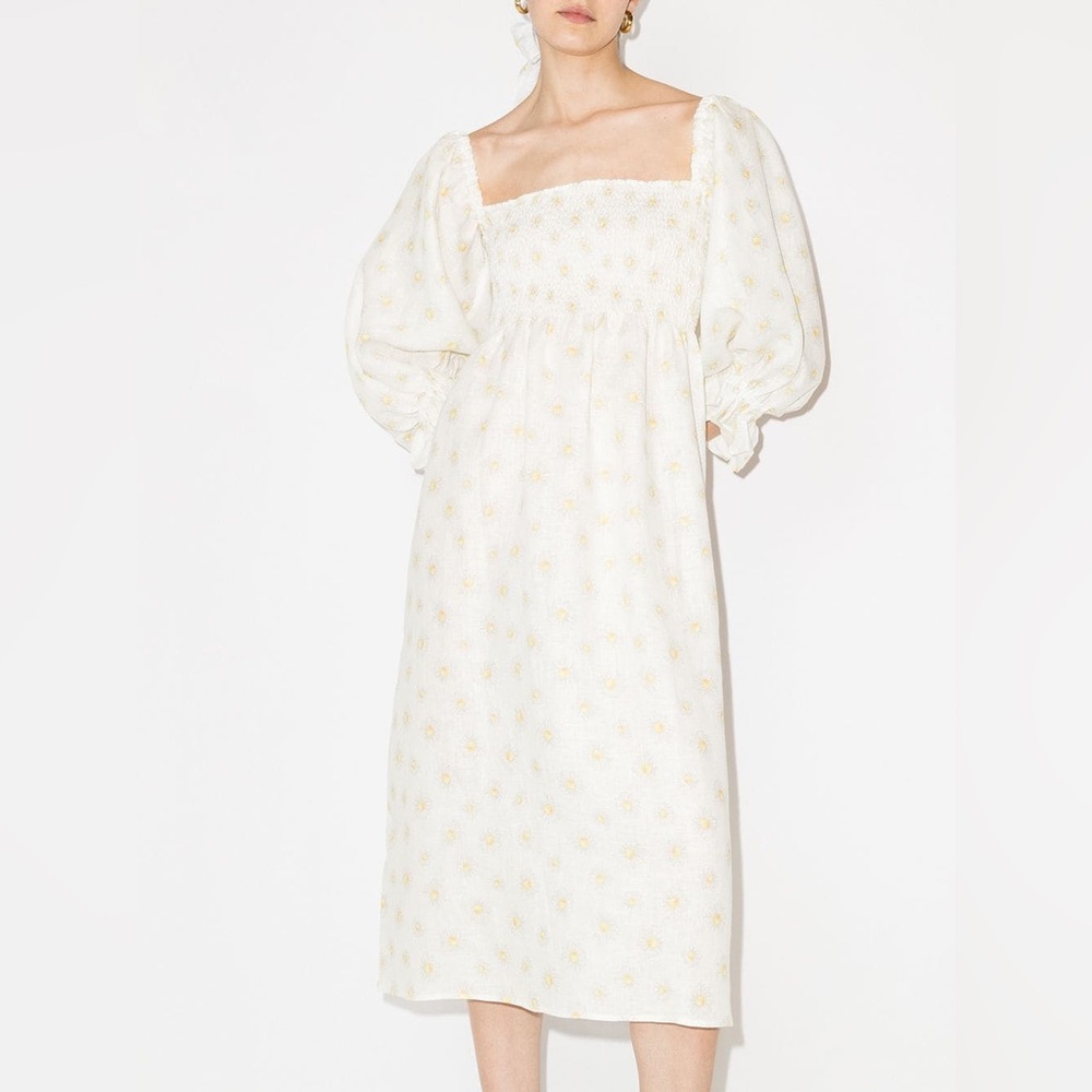 Sleeper Atlanta Smocked Dress Floral Daisy Print